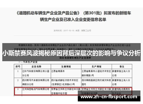 小斯禁赛风波揭秘原因背后深层次的影响与争议分析